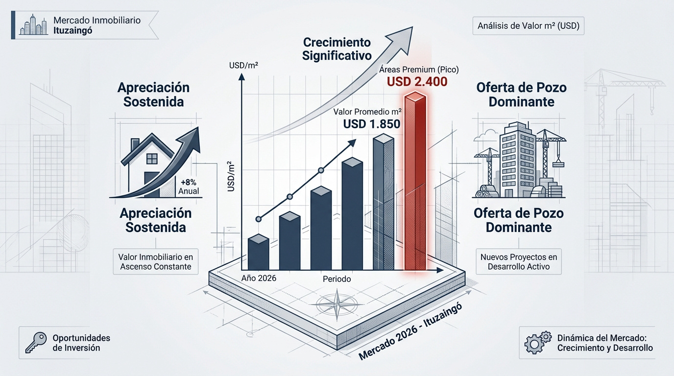 Evolución del precio por metro cuadrado en Ituzaingó 2026