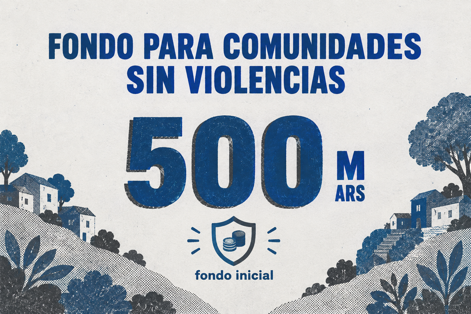 Infografía que muestra el fondo de 500 millones de pesos para el programa Comunidades sin Violencias.
