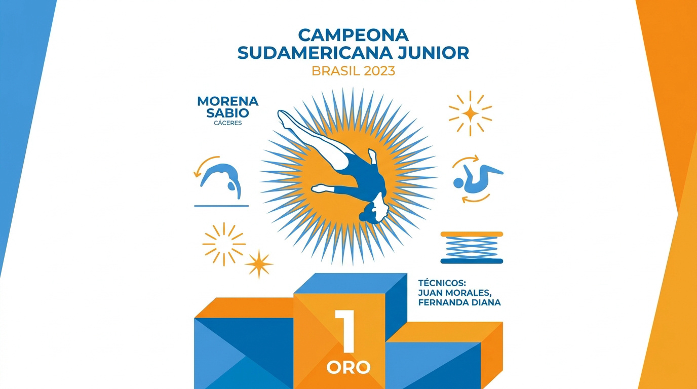 Morena Sabio Cáceres con medalla de oro en el Sudamericano de Tumbling en Brasil