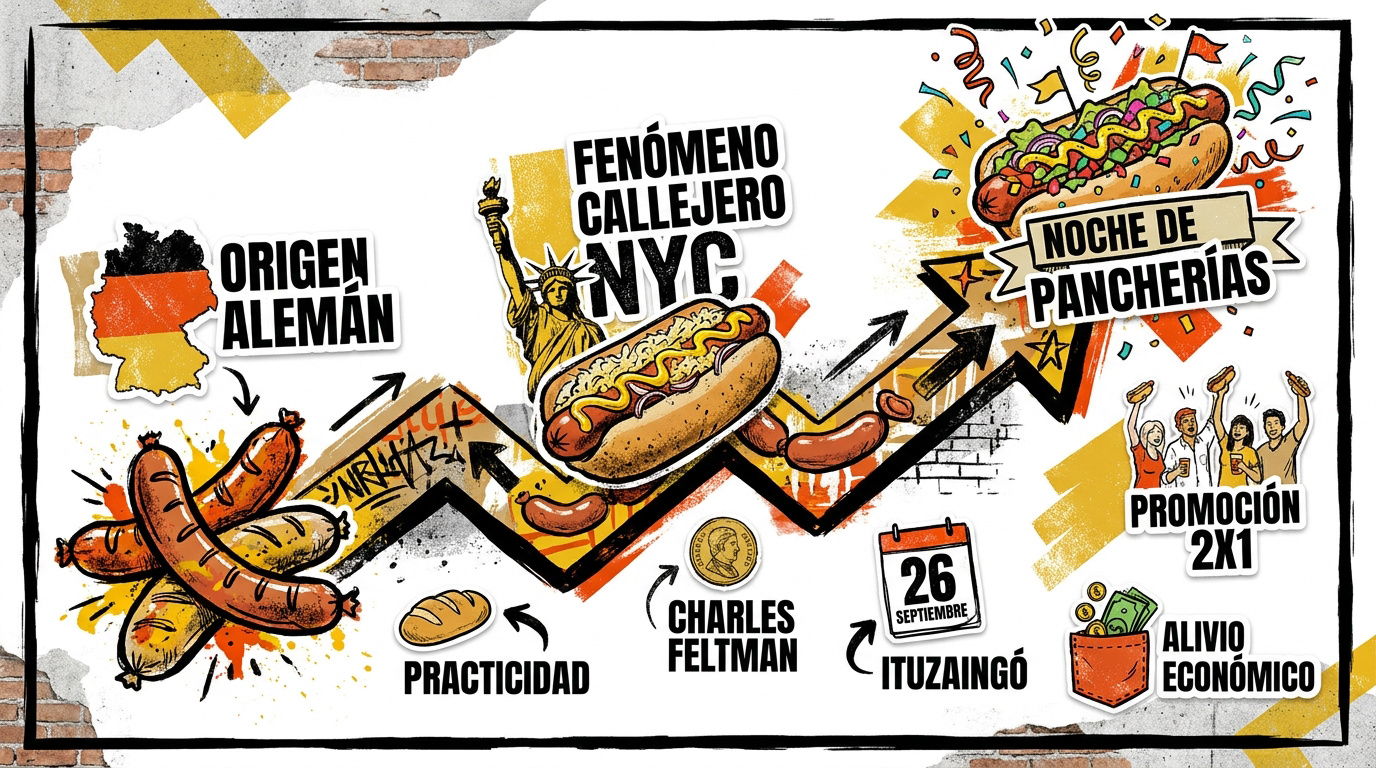Evolución histórica del hot-dog desde sus raíces alemanas hasta la festividad en Ituzaingó