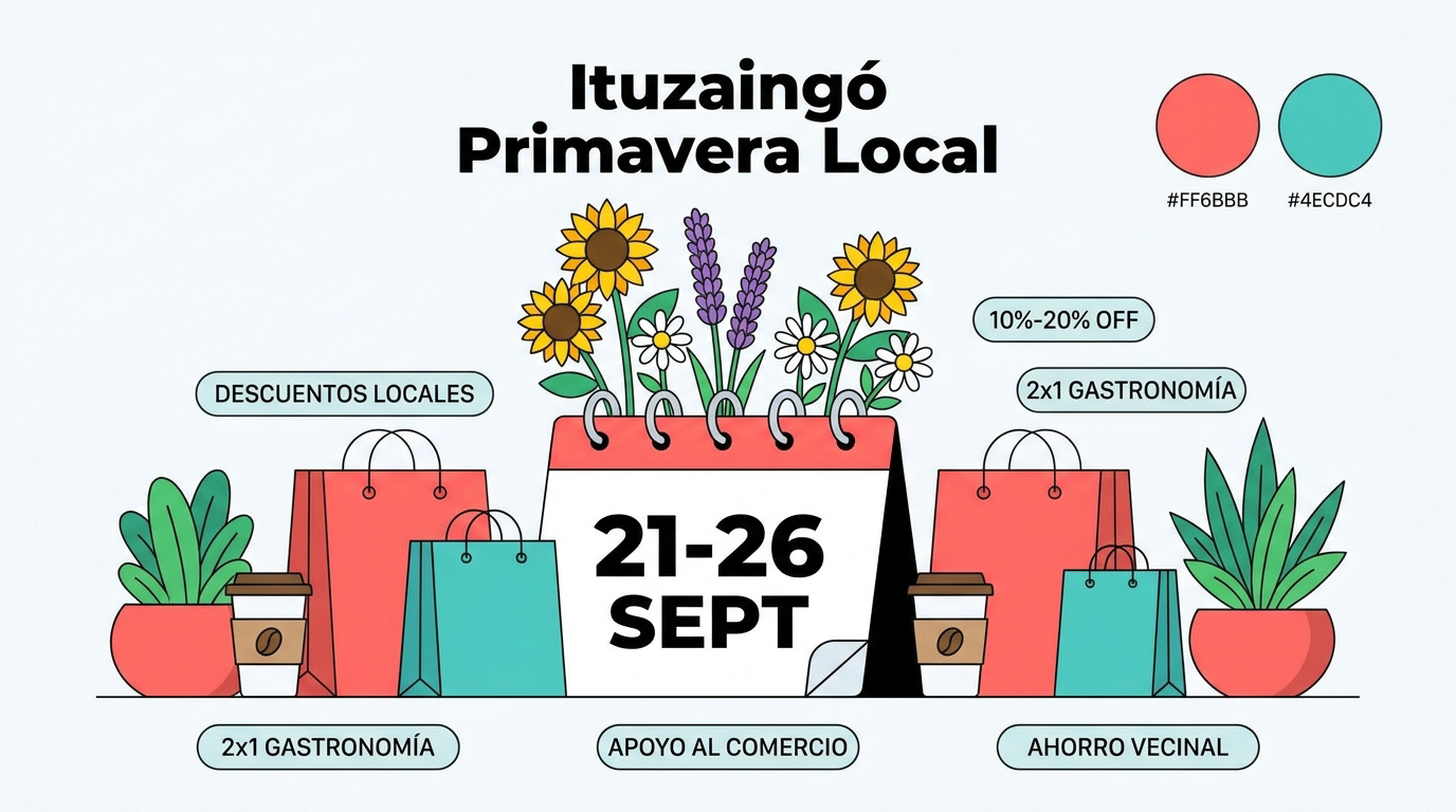 Comercios locales de Ituzaingó participando en la campaña de descuentos de primavera
