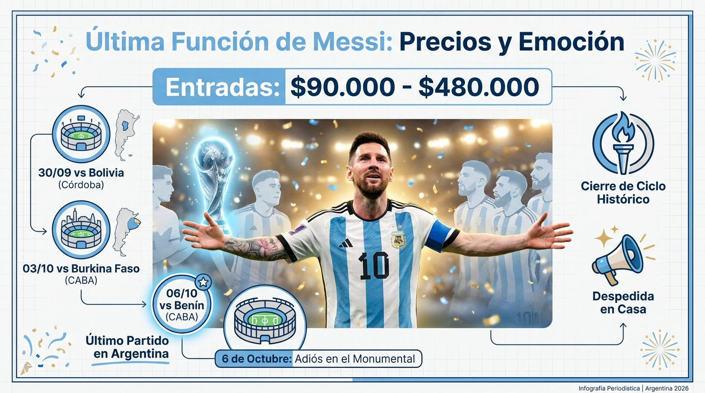 Lionel Messi saludando al público argentino en su despedida
