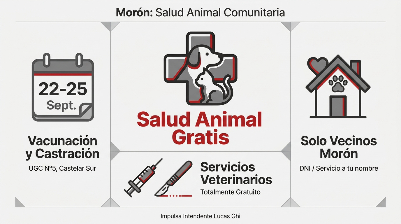 Campaña de vacunación y castración gratuita en Morón para perros y gatos